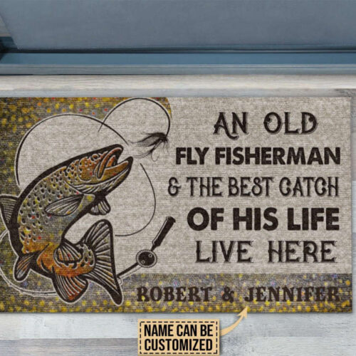 Personalized Fly Fishing Best Catch Of His Live Customized Doormat