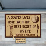 Personalized Golf The Best Score Customized Doormat