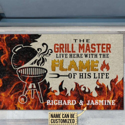 Personalized Grilling The Grill Master Customized Doormat