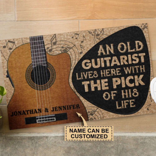 Personalized Guitar The Pick Of His Life Customized Doormat