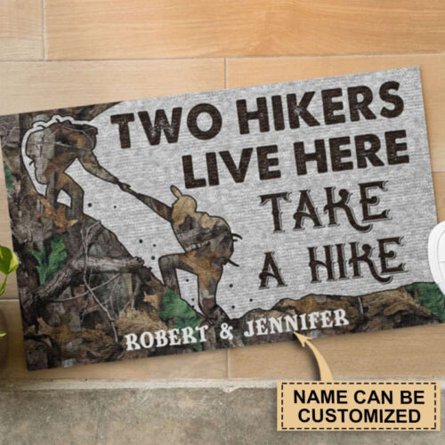 Personalized Hikers Live Here Take A Hike Doormat