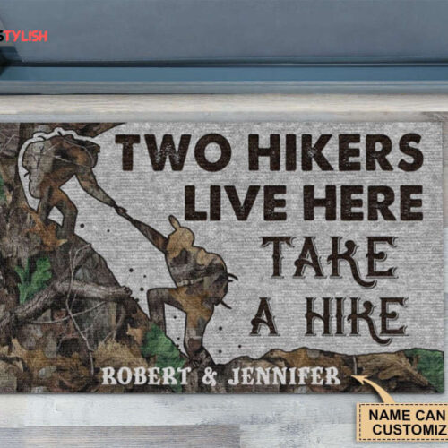 Personalized Hikers Live Here Take A Hike Doormat