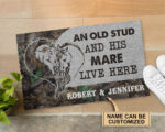 Personalized Horse Old Stud And His Mare Doormat