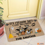 Personalized It’s Freakin’ Bats I Love Halloween Cats Doormat Halloween Decorations Home Decor Mat HT