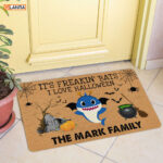 Personalized It’s Freakin’ Bats I Love Halloween Doormat Family Shark Halloween Decorations Home Decor Mat HT