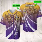 Personalized Minnesota Vikings Baseball Jersey Baseball Jersey Mascot