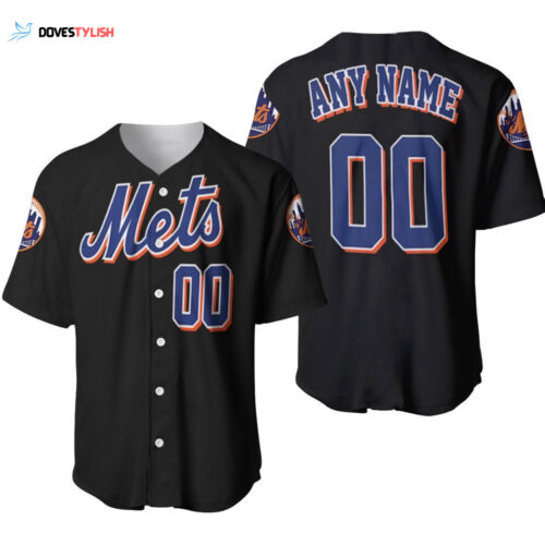 Personalized New York Mets 00 Anyname Cooperstown Collection Black Jersey Inspired Style Gift For New York Mets Fans Baseball Jersey