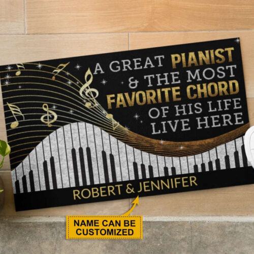 Personalized Piano Most Favorite Chord Customized Doormat