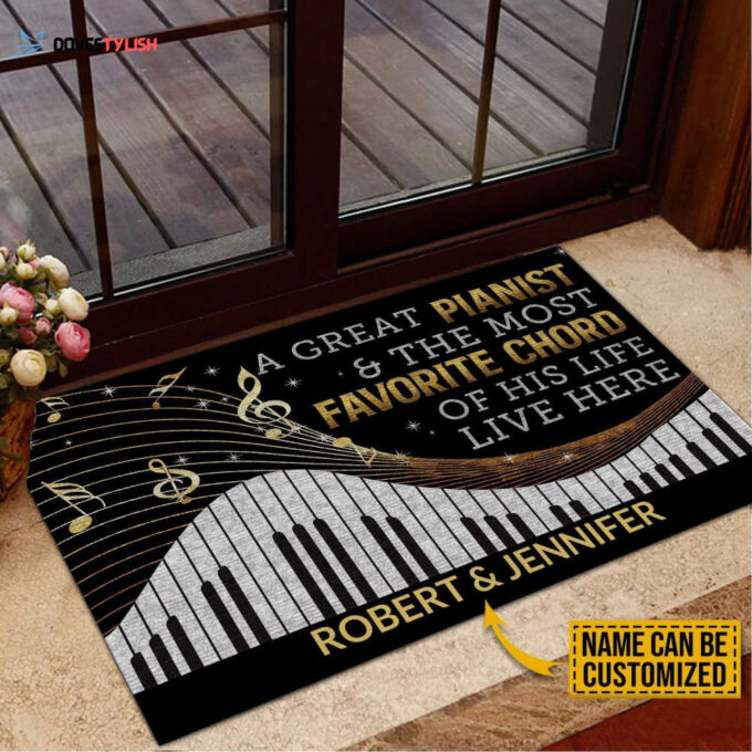 Personalized Piano Most Favorite Chord Customized Doormat