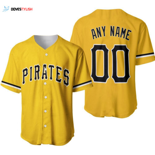Personalized Pittsburgh Pirates 00 Anyname Majestic Gold Jersey Inspired Style Gift For Pittsburgh Pirates Fans Baseball Jersey