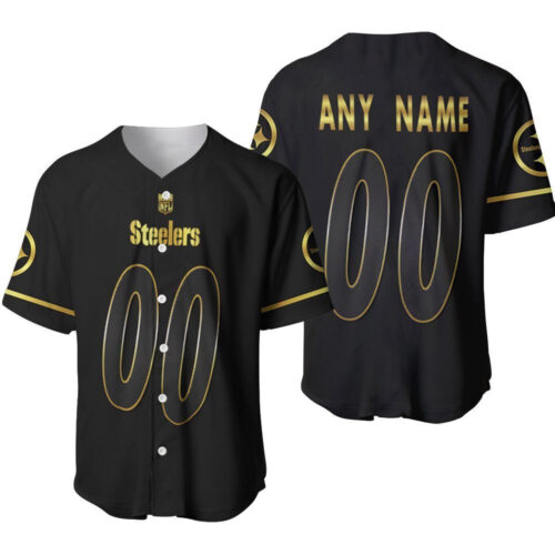 Personalized Pittsburgh Steelers 00 Anyname Black Golden Edition Jersey Inspired Style Gift For Pittsburgh Steelers Fans Baseball Jersey