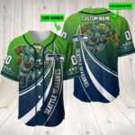 Personalized Seattle Seahawks Baseball Jersey Baseball Jersey Mascot