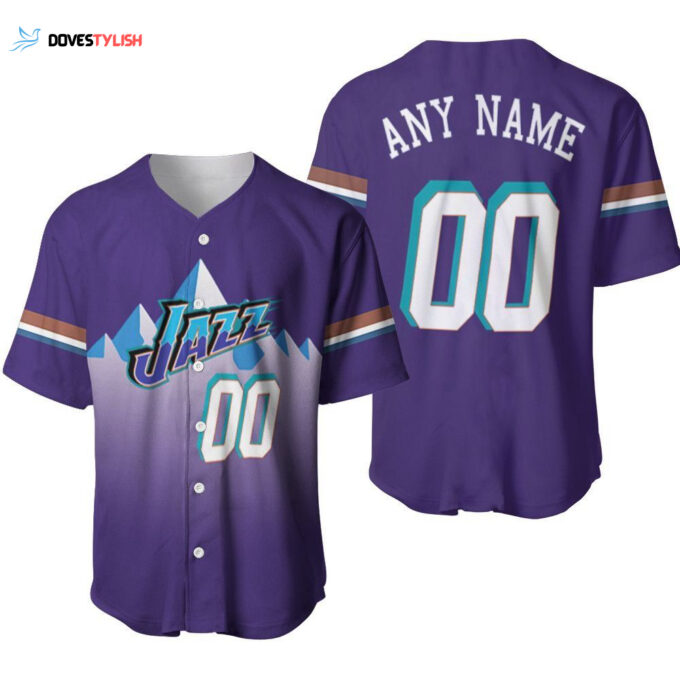 Personalized Utah Jazz Hardwood Classics Purple Jersey Inspired Style Gift For Utah Jazz Fans Baseball Jersey