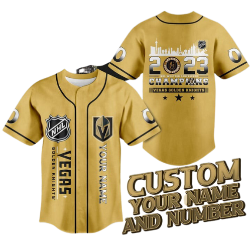 Personalized Vegas Golden Knights Baseball Jersey Custom Name For Fans