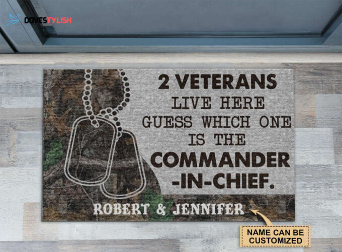 Personalized Veteran Camo Guess Which One Doormat