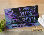 Personalized Wicked Witch Devil Live Here Doormat