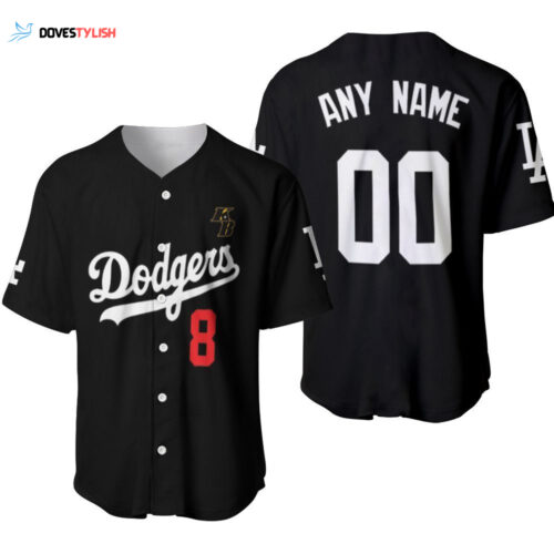 Pesonalized Los Angeles Dodgers Tribute Kobe Bryant Black Jersey Inspired Style Gift For Los Angeles Dodgers Fans Baseball Jersey