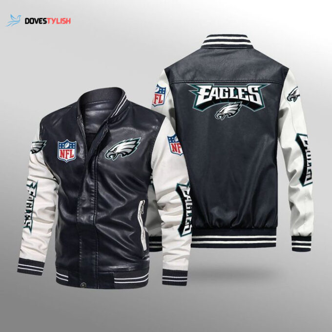 Philadelphia Eagles Leather Bomber Jacket