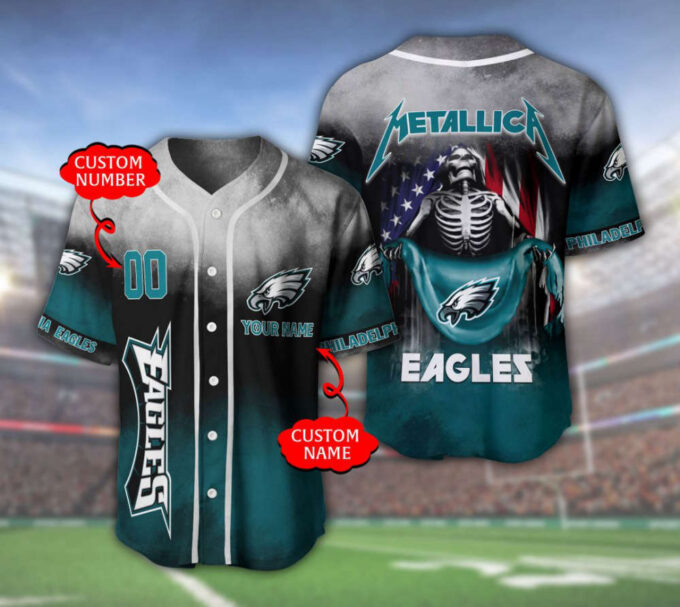 Philadelphia Eagles Personalized Baseball Jersey