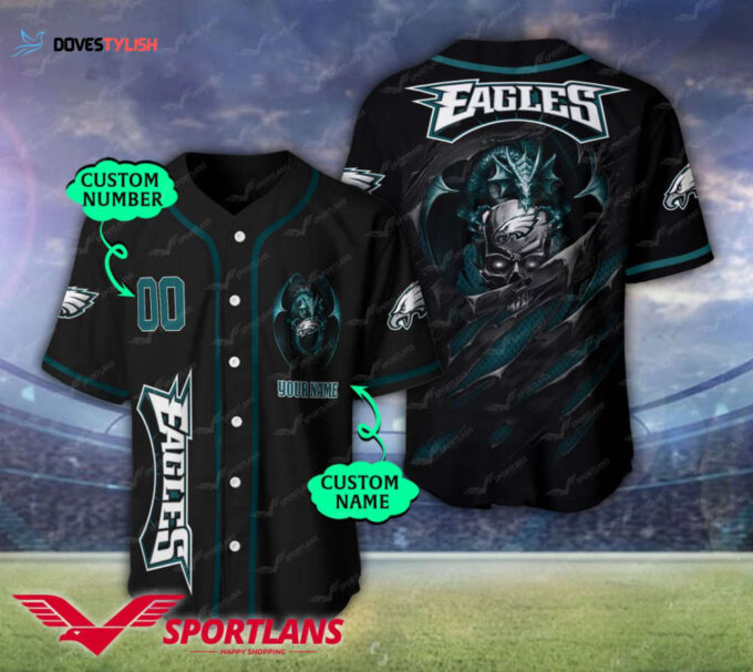 Philadelphia Eagles Personalized Baseball Jersey