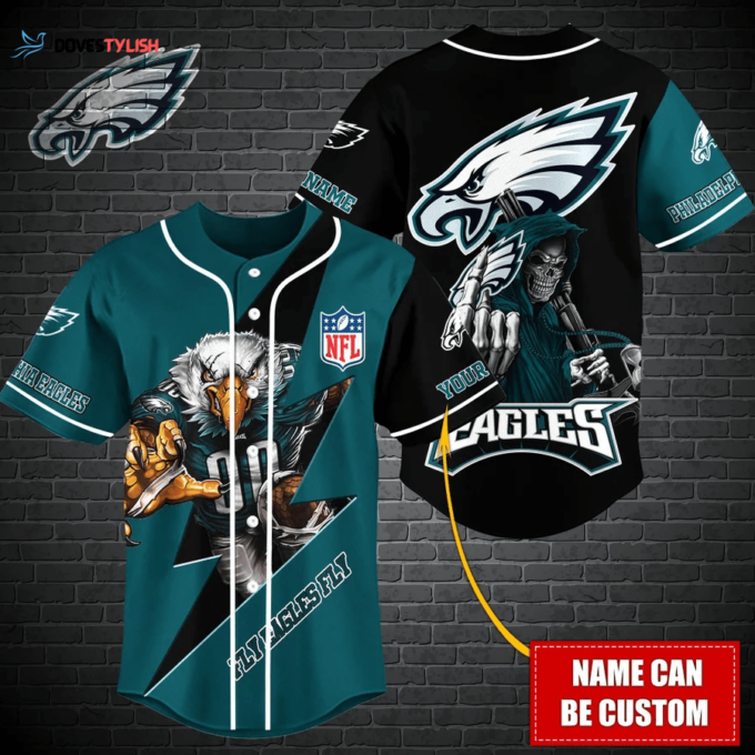 Philadelphia Eagles Personalized Baseball Jersey