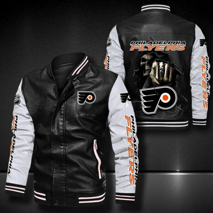 Philadelphia Flyers Leather Bomber Jacket