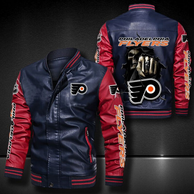 Philadelphia Flyers Leather Bomber Jacket