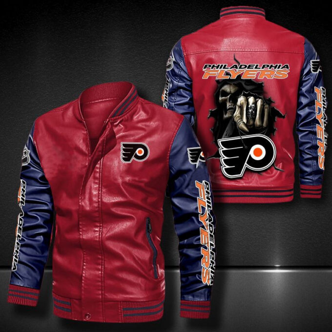 Philadelphia Flyers Leather Bomber Jacket