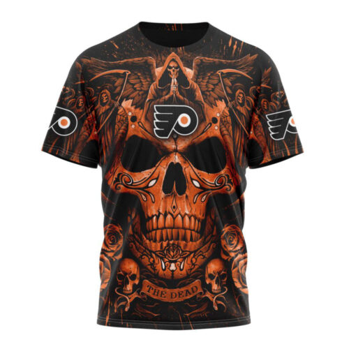 Philadelphia Flyers Special Design With Skull Art Unisex T-Shirt For Fans Gifts 2024
