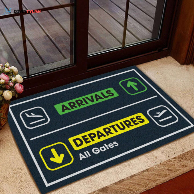 Pilot Doormat Departure Arrival | Welcome Mat | House Warming Gift | Christmas Gift Decor