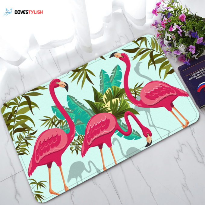 Pink Flamingo Tropical Easy Clean Welcome DoorMat