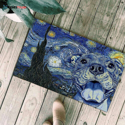 Pitbull Starry Night Easy Clean Welcome DoorMat