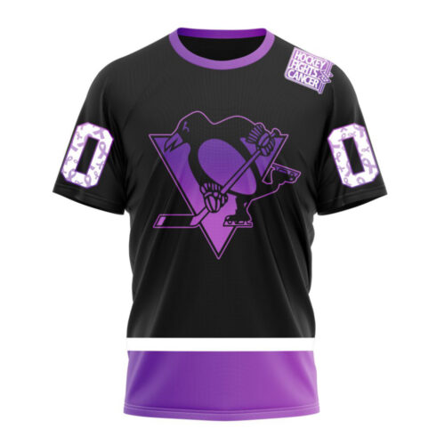Pittsburgh Penguins Special Black Hockey Fights Cancer Unisex T-Shirt For Fans Gifts 2024