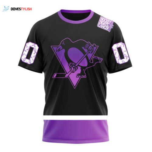 Pittsburgh Penguins Special Black Hockey Fights Cancer Unisex T-Shirt For Fans Gifts 2024