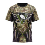 Pittsburgh Penguins Special Camo Color Design Unisex T-Shirt For Fans Gifts 2024