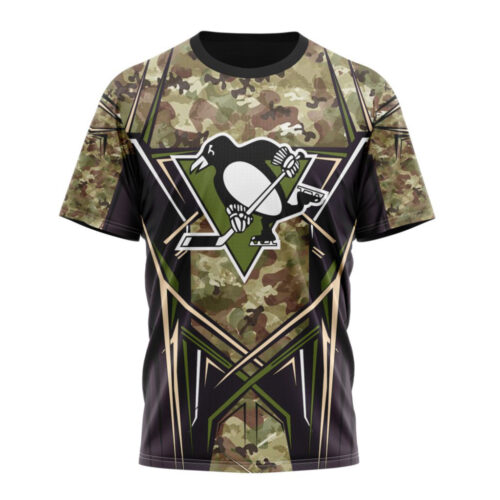 Pittsburgh Penguins Special Camo Color Design Unisex T-Shirt For Fans Gifts 2024