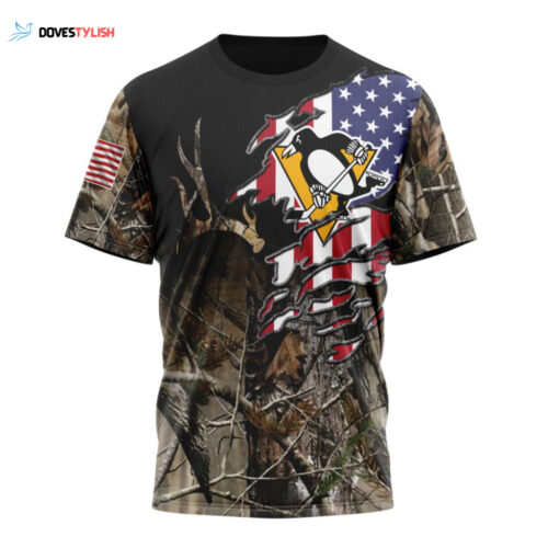 Pittsburgh Penguins Special Camo Realtree Hunting Unisex T-Shirt For Fans Gifts 2024