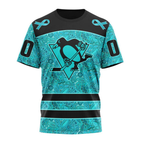 Pittsburgh Penguins Special Design Fight Ovarian Cancer Unisex T-Shirt For Fans Gifts 2024