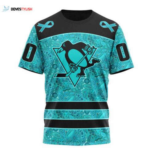 Pittsburgh Penguins Special Design Fight Ovarian Cancer Unisex T-Shirt For Fans Gifts 2024