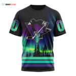 Pittsburgh Penguins Special Design With Northern Lights Unisex T-Shirt For Fans Gifts 2024