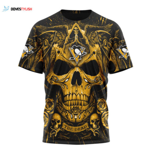 Pittsburgh Penguins Special Design With Skull Art Unisex T-Shirt For Fans Gifts 2024