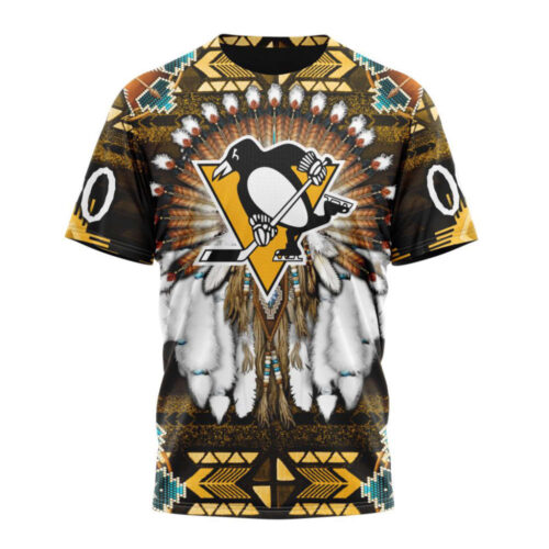 Pittsburgh Penguins Special Native Costume Design Unisex T-Shirt For Fans Gifts 2024