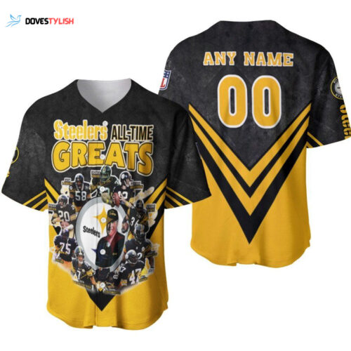 Pittsburgh Steelers All-Time Greats Legends Coach And Amazing Team Designed Allover Gift With Custom Name Number For Steelers Fans Baseball Jersey
