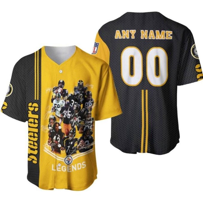 Pittsburgh Steelers Legends All Legendary Captain Signed Designed Allover Gift With Custom Name Number For Steelers Fans Baseball Jersey Gift for Men Dad