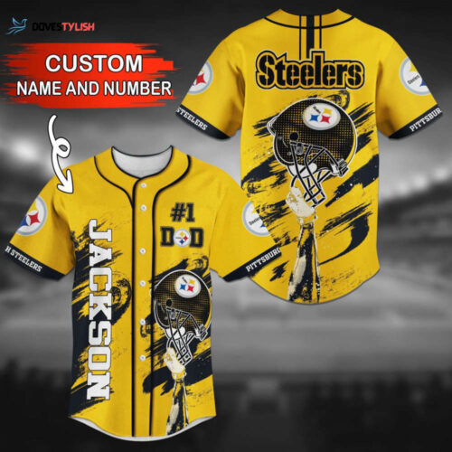 Pittsburgh Steelers Personalized Baseball Jersey Gift for Men Dad