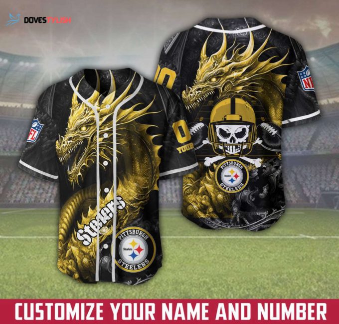 Pittsburgh Steelers Personalized Baseball Jersey Gift for Men Dad