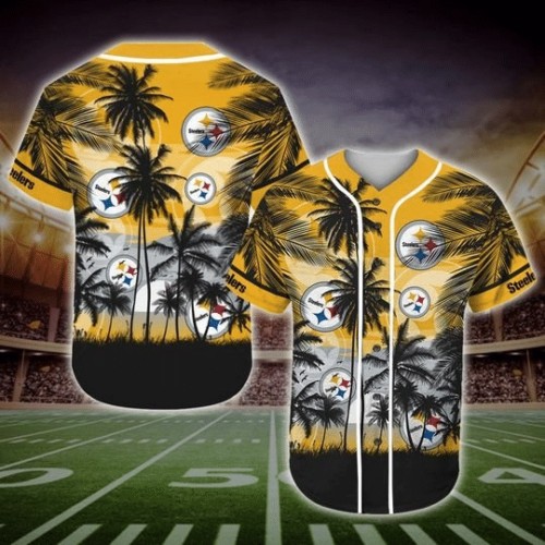 Pittsburgh Steelers Tropical Baseball Jersey Gift for Men Dad