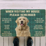 Please Remember GOLDEN RETRIEVER House Rules Funny Indoor And Outdoor Doormat Warm House Gift Welcome Mat Gift For Dog Lovers