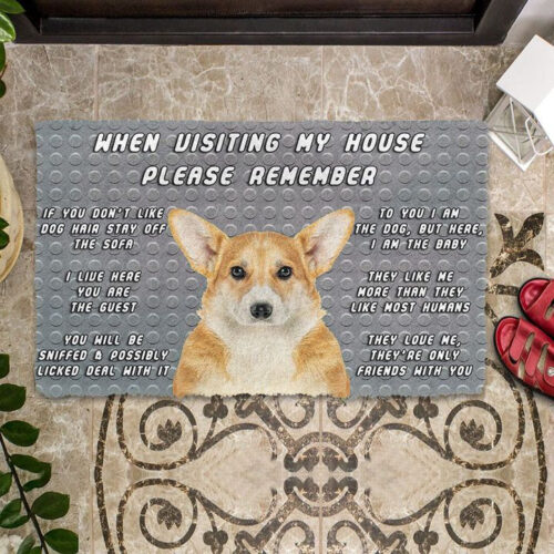 Please Remember Pembroke Welsh Corgi Dogs House Rules Doormat Welcome Mat House Warming Gift Home Decor Funny Doormat Gift Idea