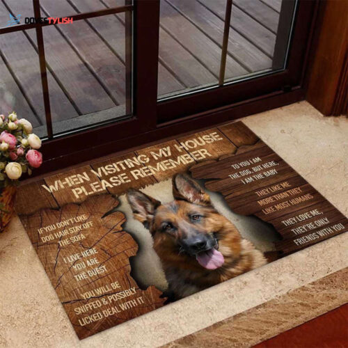 Please Remember When Visiting My Home German Shepherd dog Doormat | Welcome Mat | House Warming Gift